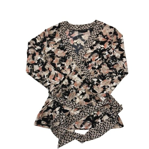 Axcess Faux Wrap Blouse Womens M Used - Picture 6 of 12